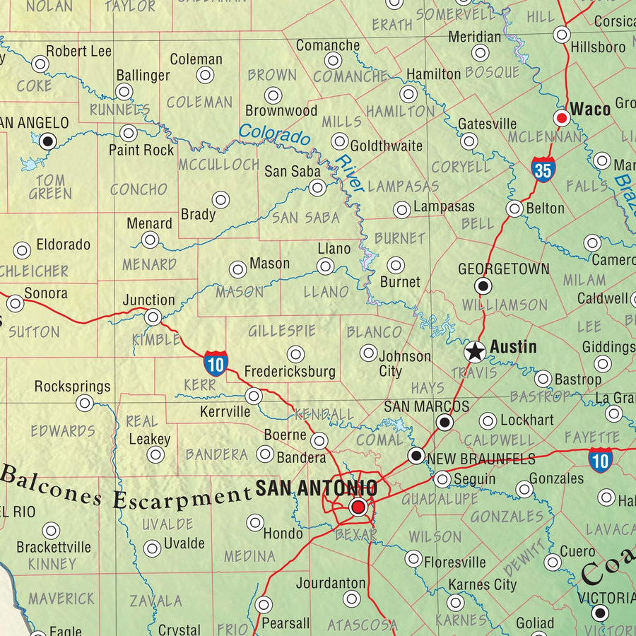 Texas Primary Thematic Wall Map » Shop Classroom Maps – Ultimate Globes
