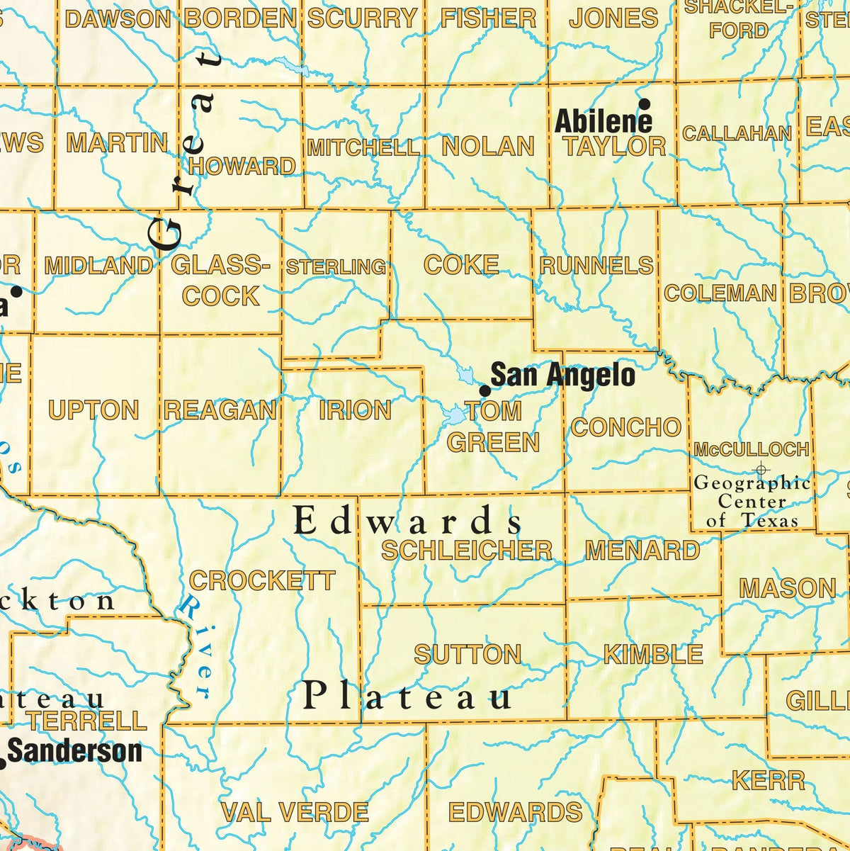 Texas State Wall Maps | Office & Classroom | Ultimate Globes