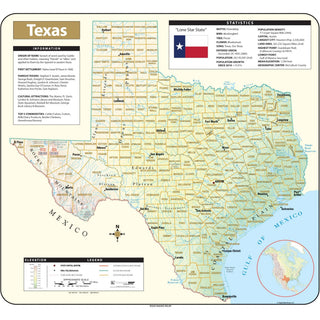 Texas State Wall Maps | Office & Classroom | Ultimate Globes