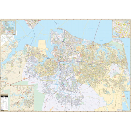 Tidewater, VA Wall Map - Ultimate Globes - POD - KA - C - VA - TIDEWATER - PAPER - Ultimate Globes