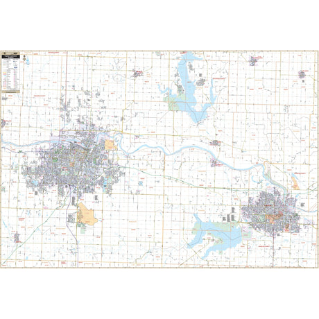 Topeka & Lawrence, KS Wall Map - Ultimate Globes - POD - KA - C - KS - TOPEKA - PAPER - Ultimate Globes