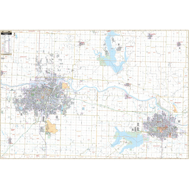 Topeka & Lawrence, KS Wall Map - KA-C-KS-TOPEKA-PAPER - Ultimate Globes