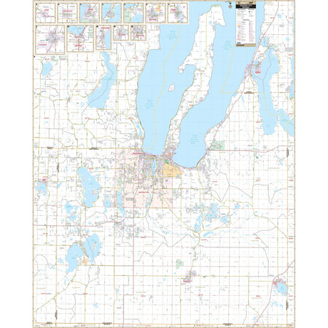 Traverse City & Grand Traverse County, MI Wall Map - KA-C-MI-TRAVERSECITY-PAPER - Ultimate Globes