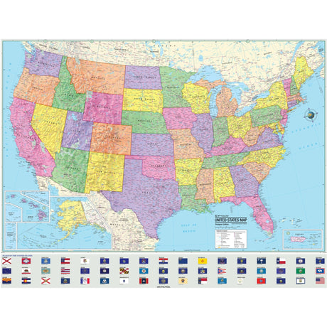 United States Advanced Political Wall Map - KA-US-ADV-POL-47X36-PAPER - Ultimate Globes