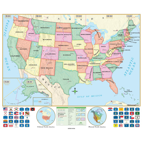 United States Beginner Wall Map - Ultimate Globes - POD - KA - US - BGNR - 50X42 - PAPER - Ultimate Globes