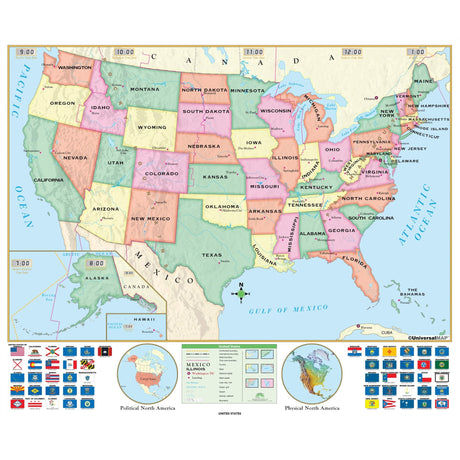 United States Beginner Wall Map - KA-US-BGNR-50X42-PAPER - Ultimate Globes