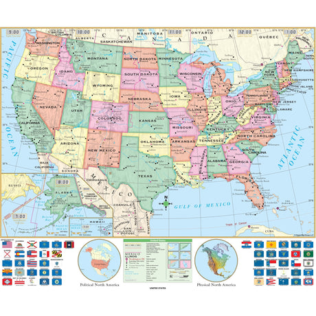 United States Essential Wall Map - Ultimate Globes - POD - KA - US - ESSTL - 49X42 - PAPER - Ultimate Globes