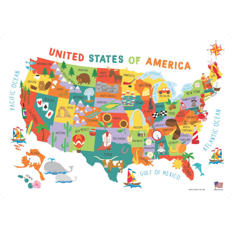 United States Illustrated Wall Map - Ultimate Globes - POD - KA - US - ILLUSTRATED - PAPER - Ultimate Globes