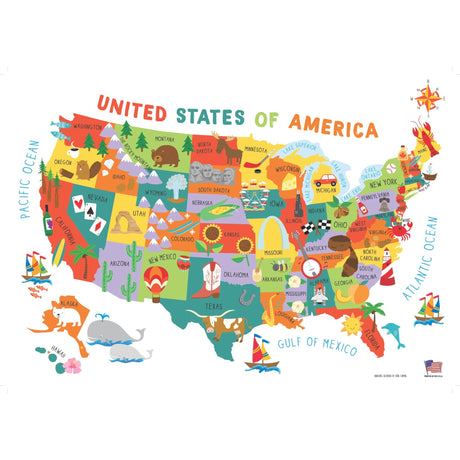 United States Illustrated Wall Map - KA-US-ILLUSTRATED-PAPER - Ultimate Globes
