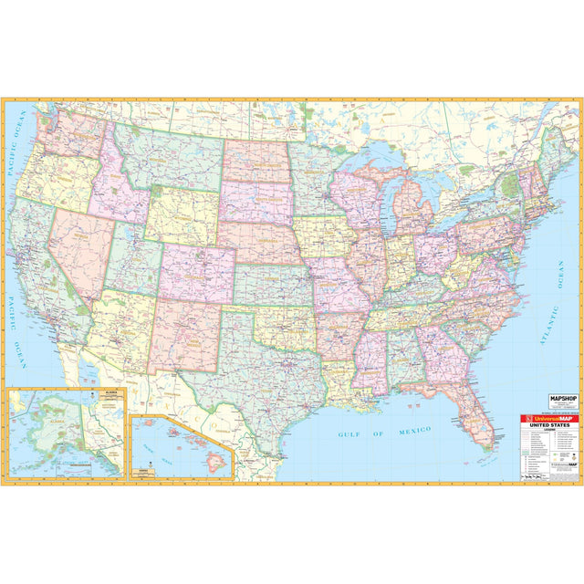 United States Interstate Wall Map - KA-US-INTERSTATE-PAPER - Ultimate Globes