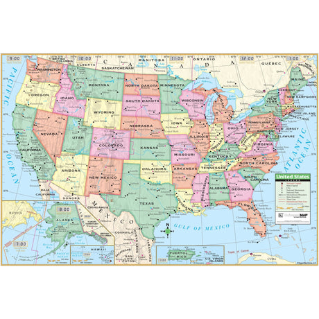 United States Simple Wall Map - Ultimate Globes - POD - KA - US - SIMPLE - PAPER - Ultimate Globes