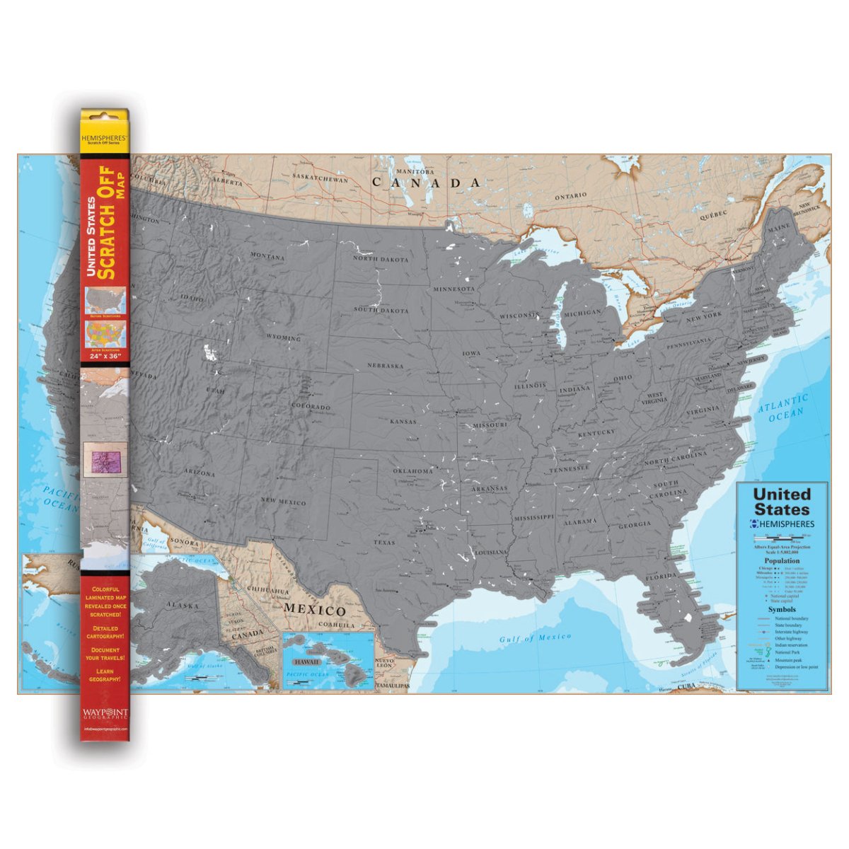 USA Scratch Off Map - Waypoint Geographic - SCR02 - Ultimate Globes