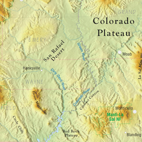 Utah Intermediate Thematic State Wall Map - Ultimate Globes - POD - KA - S - UT - INTER - PAPER - Ultimate Globes