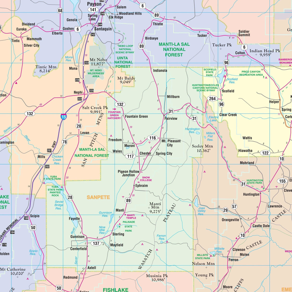 Utah State Wall Map - KA-S-UT-WALL-PAPER - Ultimate Globes