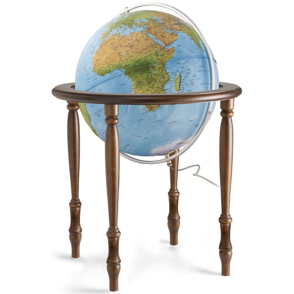 Valencia Globe – 20-Inch Illuminated Floor Globe | Blue