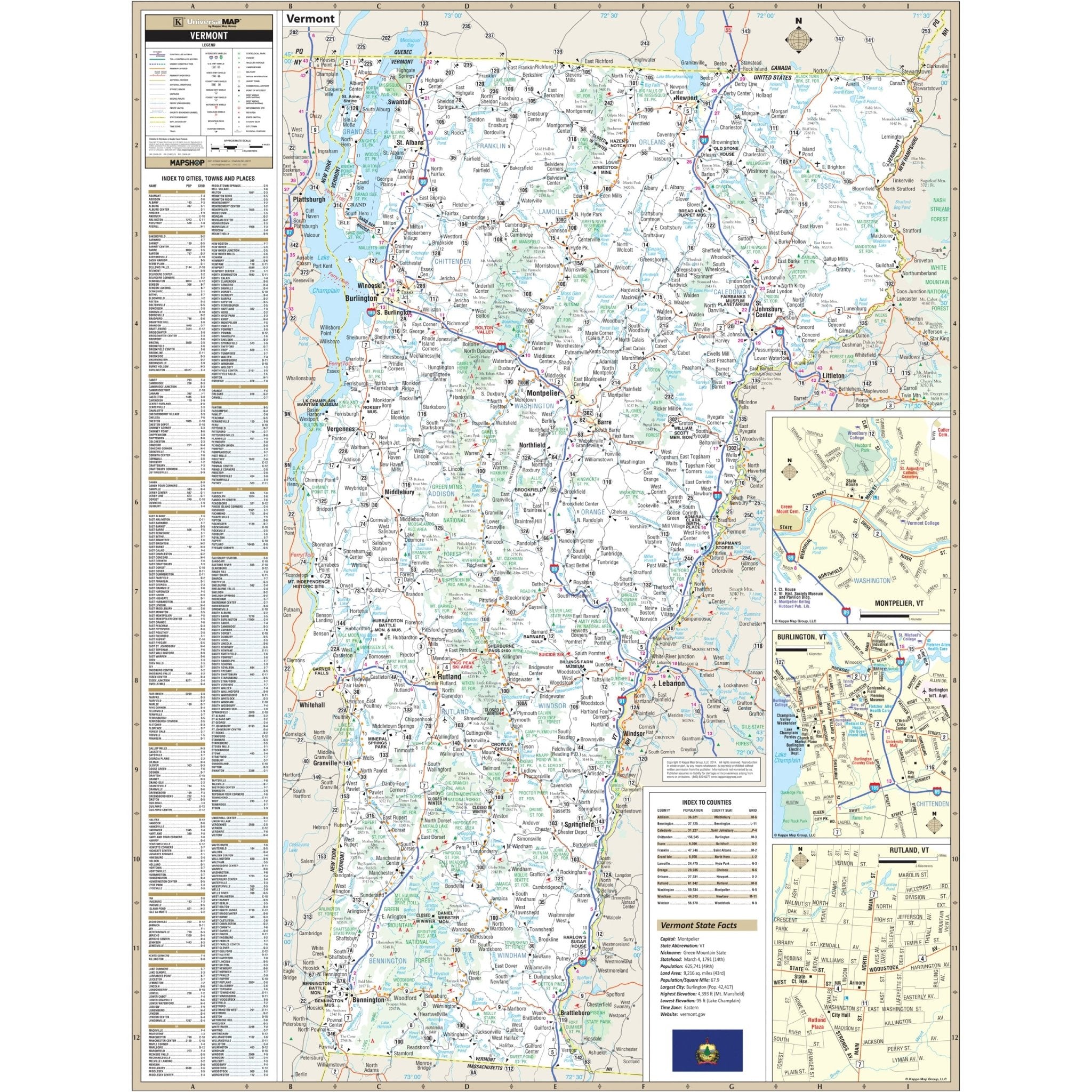Vermont State Wall Map Shop State Wall Maps Ultimate Globes Vermont State Wall Map 895049 