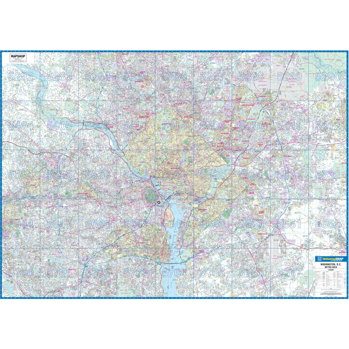 Washington, DC Metro Wall Map - Ultimate Globes - POD - KA - C - DC - WASHINGTONMETRO - PAPER - Ultimate Globes