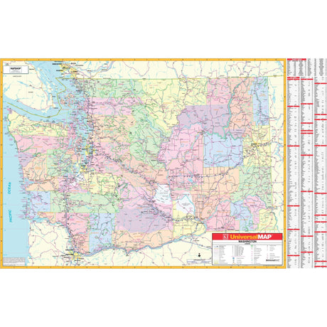 Washington State Wall Map - Ultimate Globes - POD - KA - S - WA - WALL - PAPER - Ultimate Globes