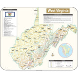 West Virginia Shaded Relief State Wall Map - Ultimate Globes - POD - KA - S - WV - SHR - 38X31 - PAPER - Ultimate Globes