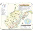 West Virginia Shaded Relief State Wall Map - Ultimate Globes - POD - KA - S - WV - SHR - 38X31 - PAPER - Ultimate Globes