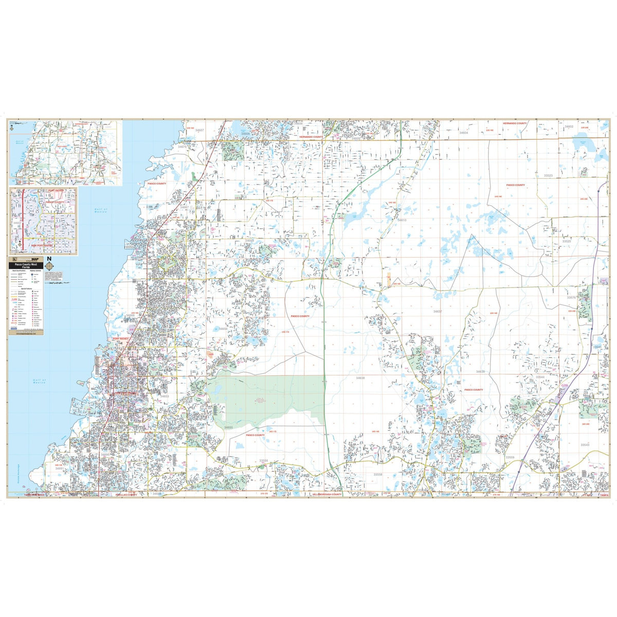 Posca Country Pasco County Map Florida