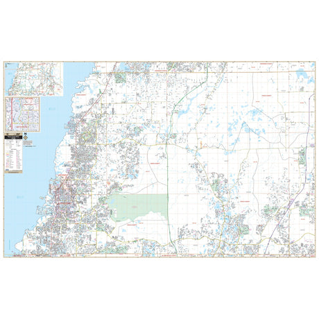 Western Pasco County, FL Wall Map - KA-C-FL-PASCOWEST-PAPER - Ultimate Globes