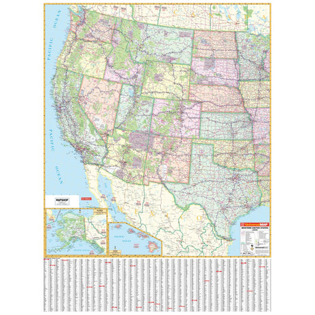 Western United States Regional Wall Map - Ultimate Globes - POD - KA - R - US - WESTERN - PAPER - Ultimate Globes