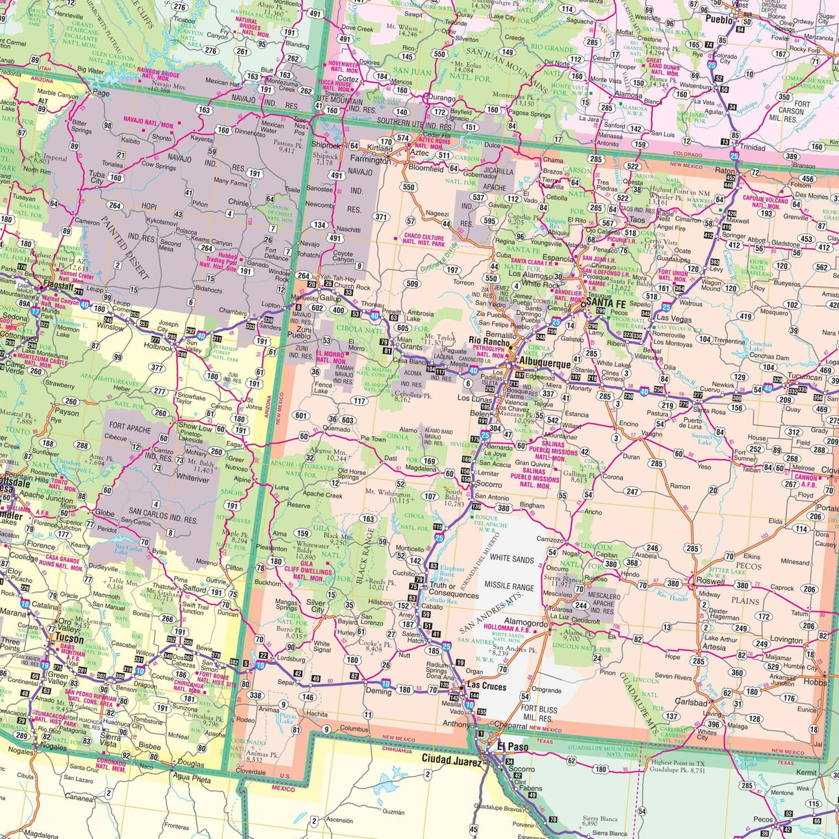 Western United States Regional Wall Map - KA-R-US-WESTERN-PAPER - Ultimate Globes