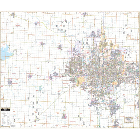 Wichita & Sedgewick, KS Wall Map (With S-T-R Lines) - KA-C-KS-WICHITASTR-PAPER - Ultimate Globes