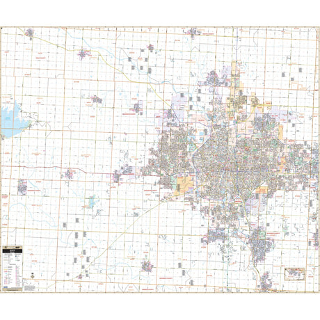 Wichita & Sedgewick, KS Wall Map (With S - T - R Lines) - Ultimate Globes - POD - KA - C - KS - WICHITASTR - PAPER - Ultimate Globes