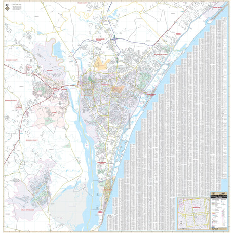 Wilmington & New Hanover County, NC Wall Map - Ultimate Globes - POD - KA - C - NC - WILMINGTON - PAPER - Ultimate Globes