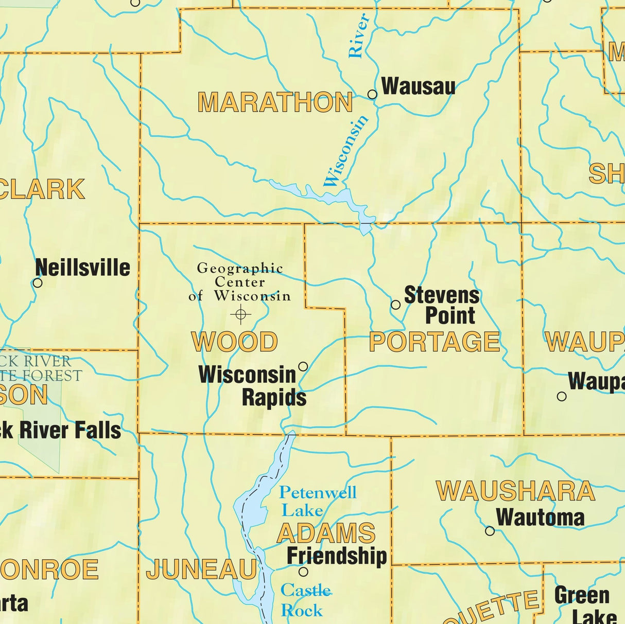 Wisconsin Shaded Relief State Wall Map - KA-S-WI-SHR-31X38-PAPER - Ultimate Globes