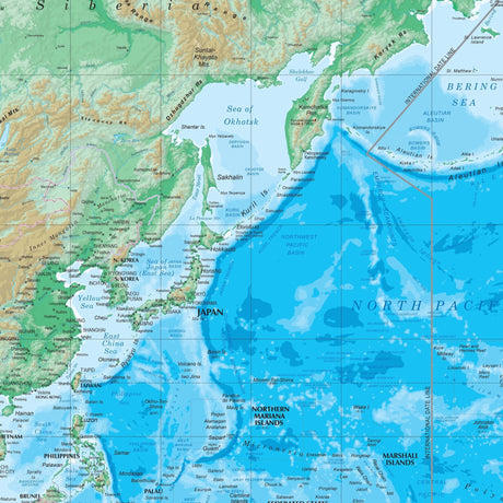 World Advanced Physical Wall Map - Ultimate Globes - POD - KA - WORLD - ADV - PHY - 53X36 - PAPER - Ultimate Globes