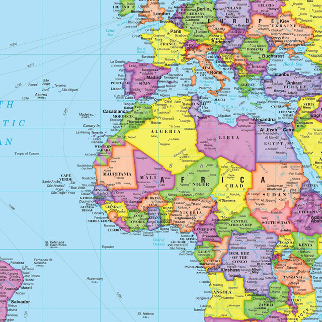 World Advanced Political Mounted Map » Shop Classroom Maps – Ultimate ...