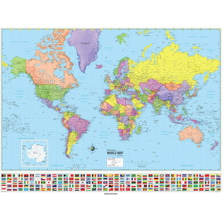 World Advanced Political Wall Map - Ultimate Globes - POD - KA - WORLD - ADV - POL - 48X36 - PAPER - Ultimate Globes