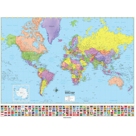 World Advanced Political Wall Map - KA-WORLD-ADV-POL-48X36-PAPER - Ultimate Globes