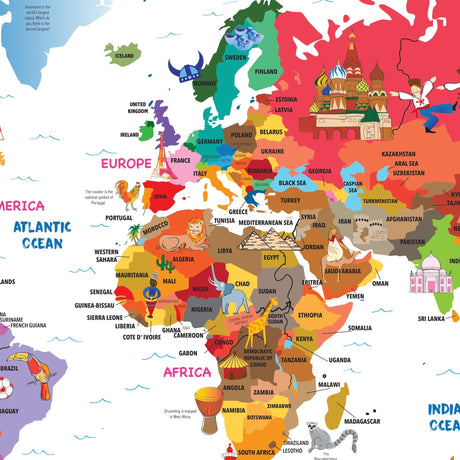 World Illustrated Wall Map - Ultimate Globes - POD - KA - WORLD - ILLUSTRATED - PAPER - Ultimate Globes