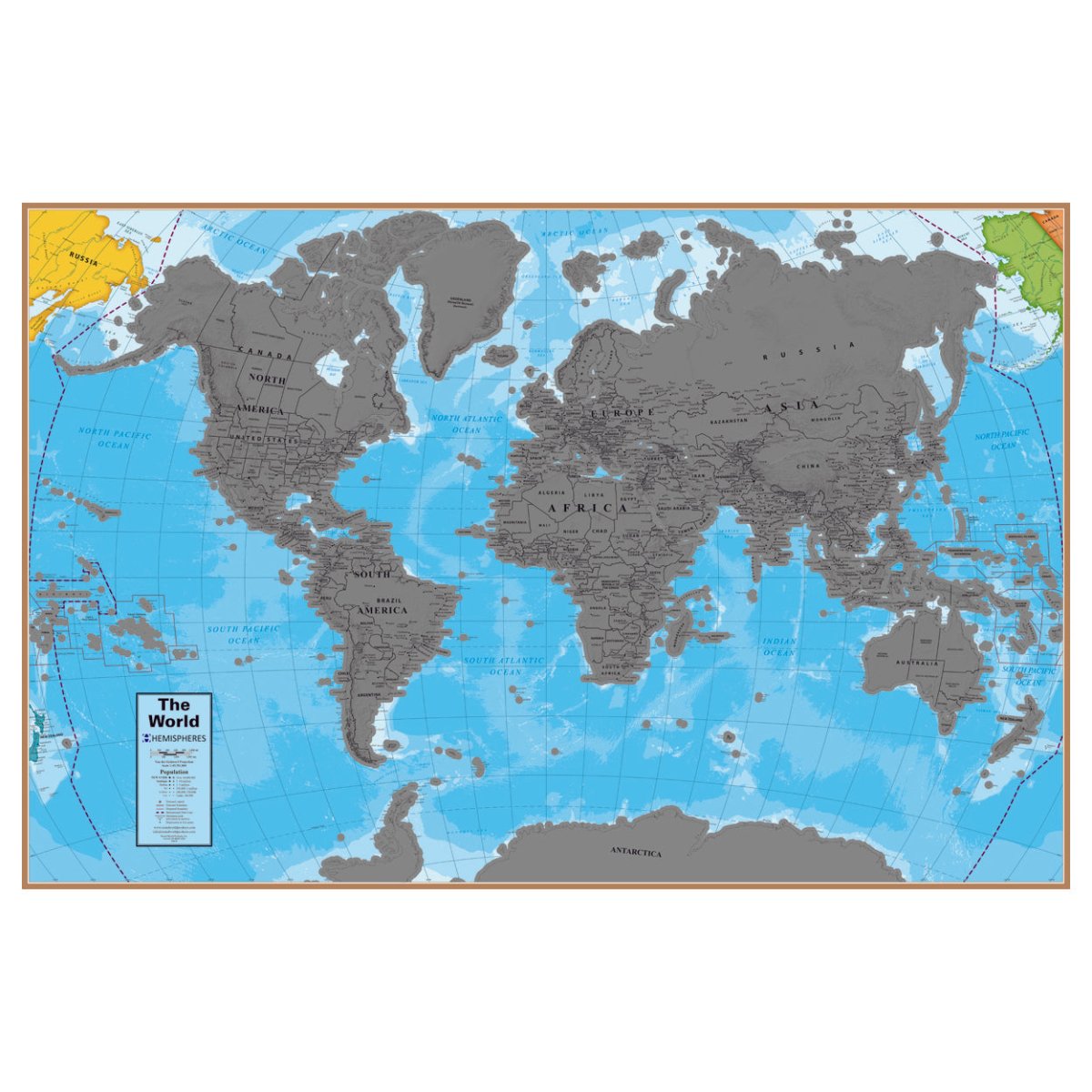 World Scratch Off Map - Waypoint Geographic - SCR01 - Ultimate Globes